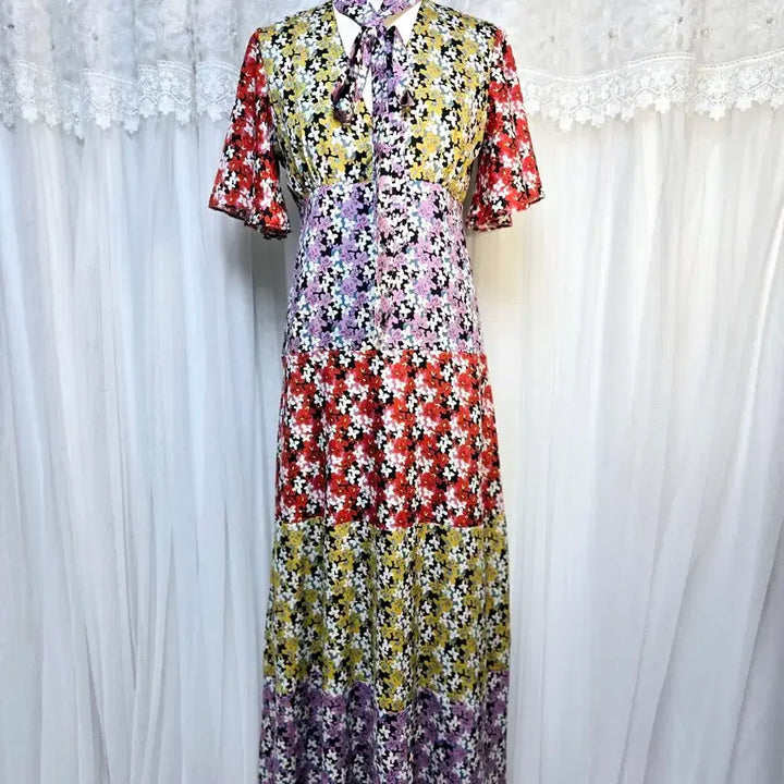 [BUNJANG] Flower Pattern Long Dress / 플라워 패턴 롱 원피스