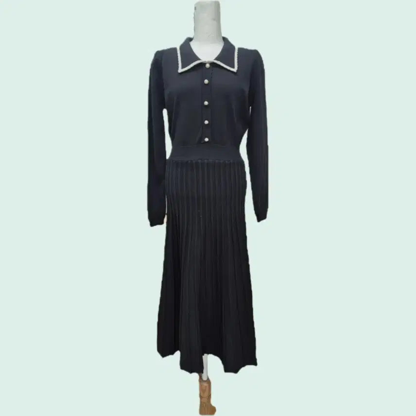 [BUNJANG] Black Knit Long Dress / 니트 블랙 롱 원피스