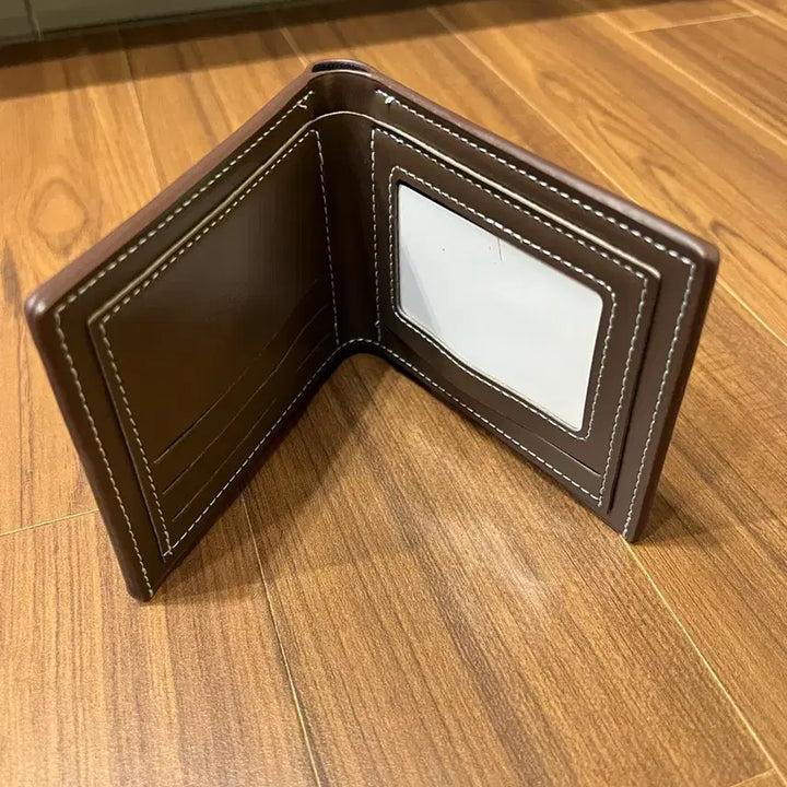 [BUNJANG] Brown Leather Bifold Wallet for Men / 브라운 가죽 반지갑 새상품 wallet for man