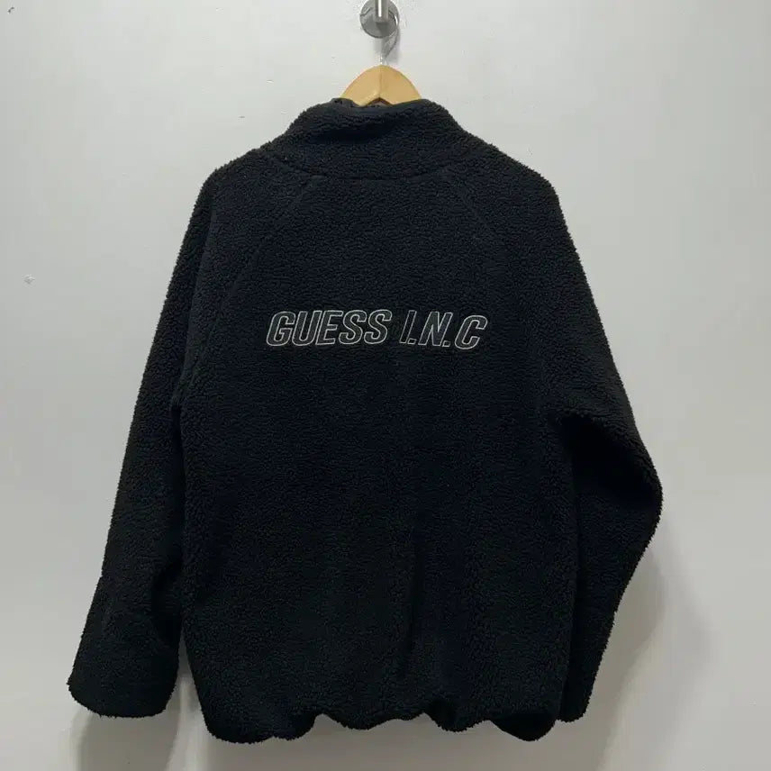 [BUNJANG] Guess Black Reversible Fleece Jacket L / 게스 블랙 뽀글이 플리스 양면 리버시버블 점퍼 L