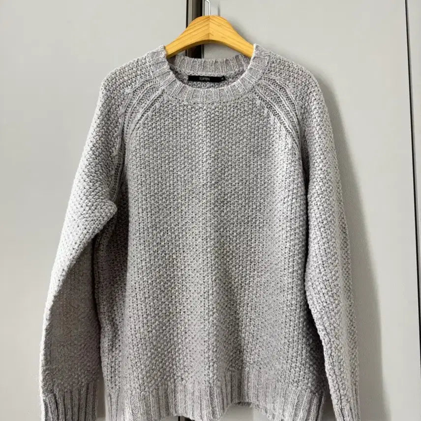 [BUNJANG] TOPTEN Grey Round Neck Knit Sweater / 탑텐 회색 라운드넥 니트