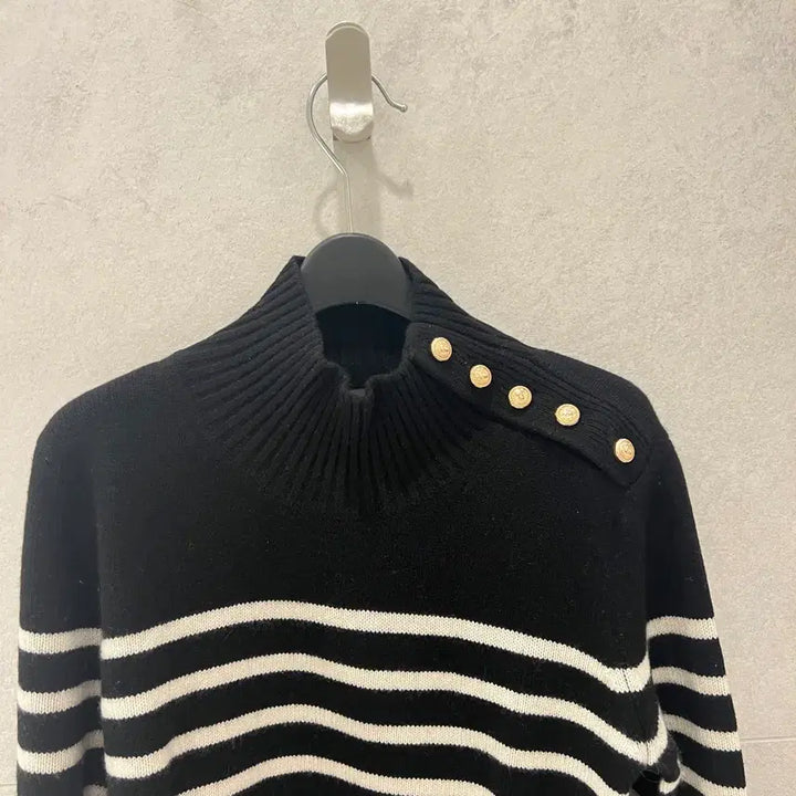 [BUNJANG] Maje Striped Knit Cashmere Sweater Size 1 / 마쥬 스트라이프 니트 블랙