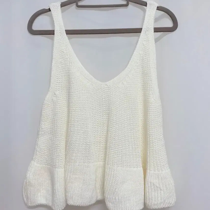 [BUNJANG] Ivory Flare Bustier Knit Layered Vest / 아이보리 플레어 뷔스티에 니트 / 레이어드 베스트