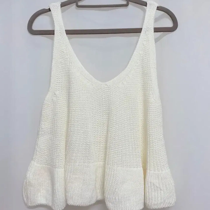 [BUNJANG] Ivory Flare Bustier Knit Layered Vest / 아이보리 플레어 뷔스티에 니트 / 레이어드 베스트