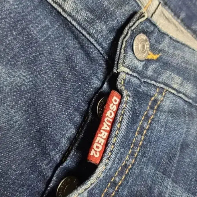 [BUNJANG] DSQUARED2 Leather Patch Slim Fit Jeans / 디스퀘어드2 가죽패치 슬림핏 청바지