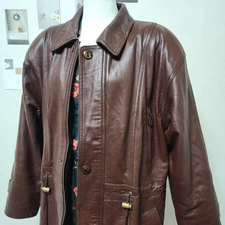 [BUNJANG] Dunhill England Lambskin Leather Brown Long Coat Jacket / 던힐 잉글랜드 양가죽 브라운 롱 코트 자켓 아우터 고퀄리티