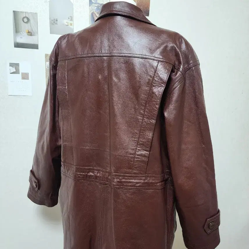 [BUNJANG] Dunhill England Lambskin Leather Brown Long Coat Jacket / 던힐 잉글랜드 양가죽 브라운 롱 코트 자켓 아우터 고퀄리티