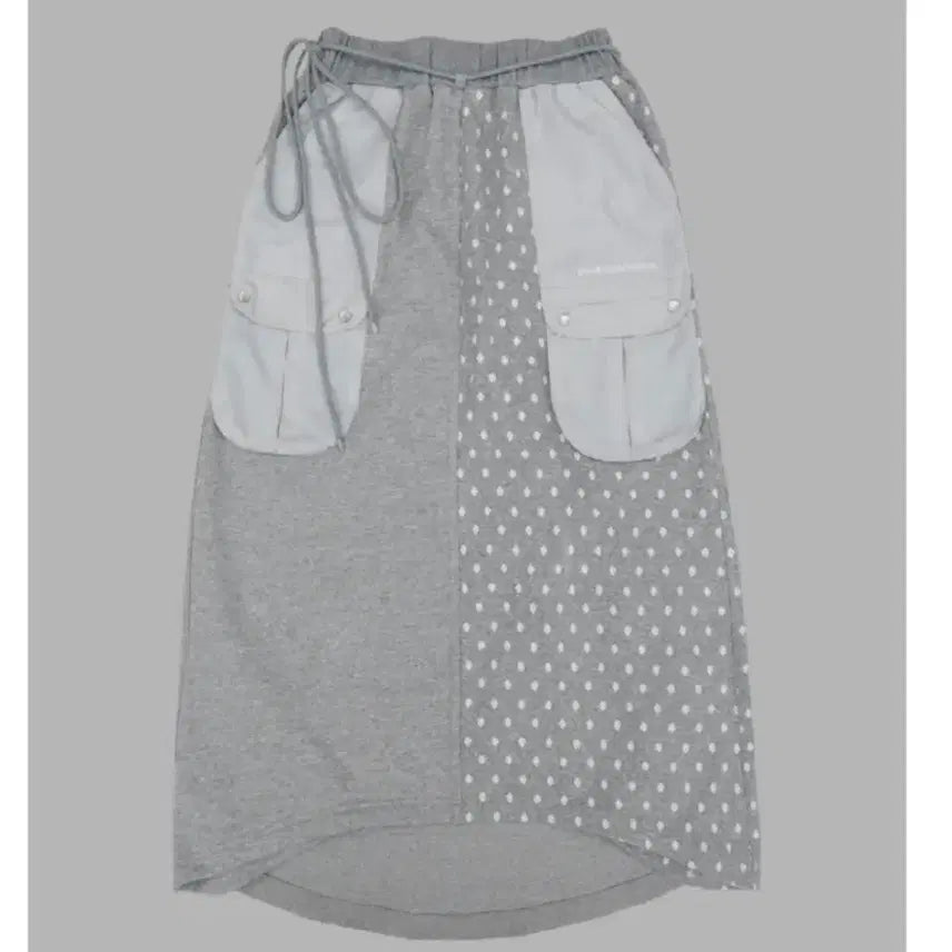 [BUNJANG] The Museum Visitor DOT MIXED MAXI SKIRT (Light Grey) / 더뮤지엄비지터 DOT MIXED MAXI SKIRT
