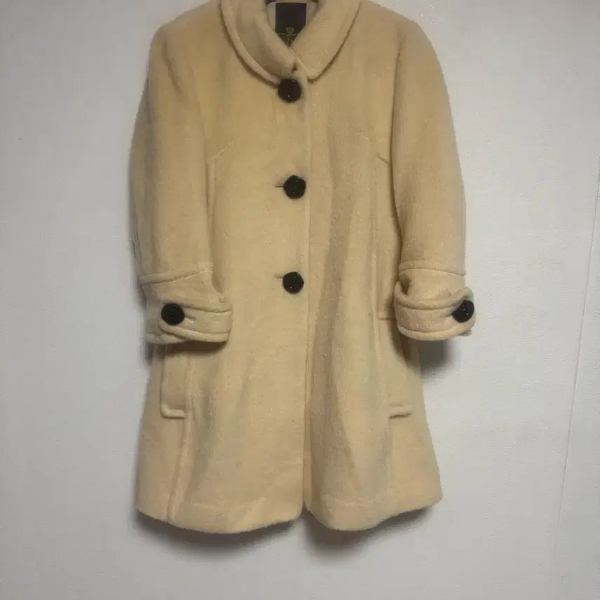[BUNJANG] Ozsecon Double Button Ivory Coat / 오즈세컨 아이보리색 더블 버튼 코트
