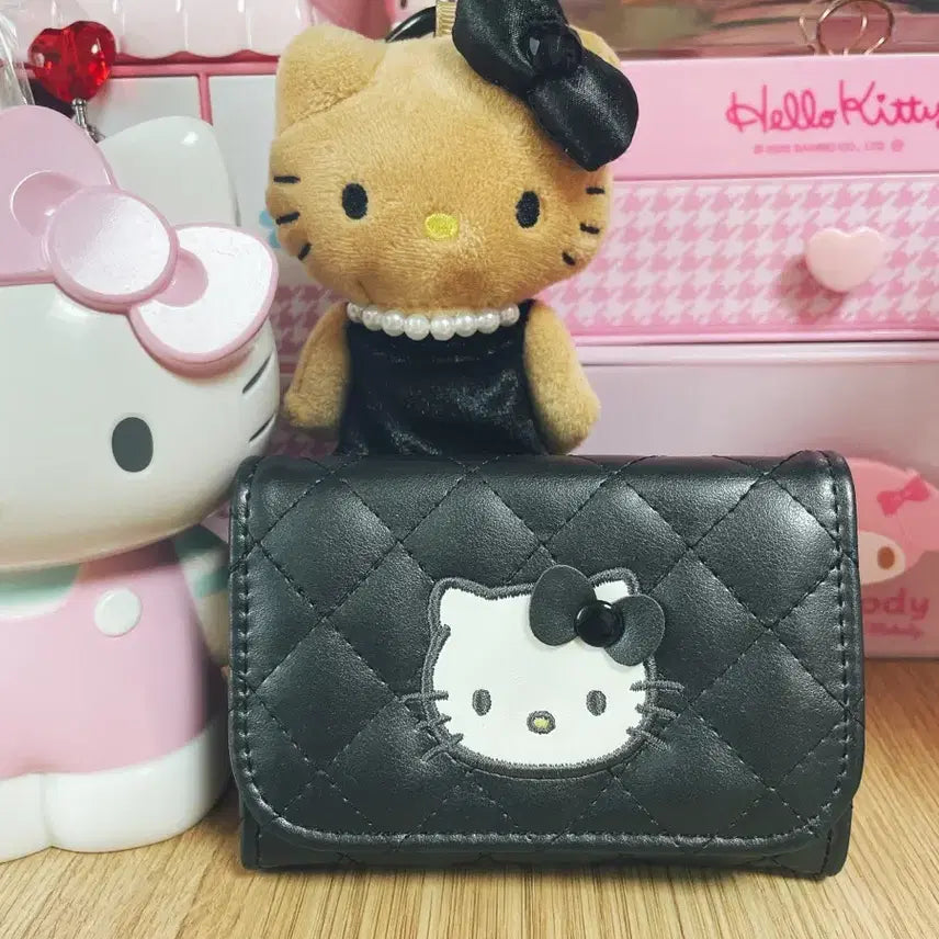 [BUNJANG] Sanrio Quilted Kitty Coin Purse / (새상품) 산리오 블랙 퀄팅 키티 손지갑