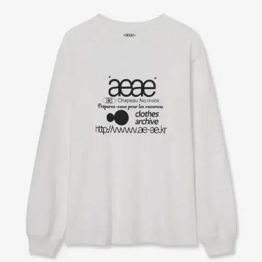 [BUNJANG] AAEIWEI Web Logo Long Sleeve T-Shirt White / 에이이에이이 웹 로고 롱 슬리브 긴팔 티셔츠 화이트
