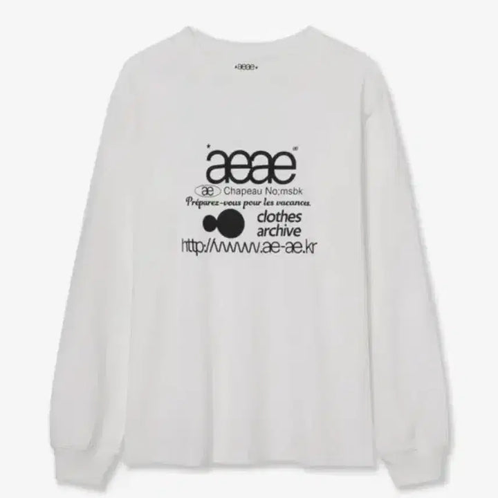 [BUNJANG] AAEIWEI Web Logo Long Sleeve T-Shirt White / 에이이에이이 웹 로고 롱 슬리브 긴팔 티셔츠 화이트