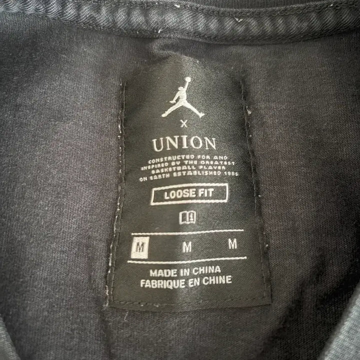 [BUNJANG] Jordan Union Collaboration T-Shirt Black / 조던 유니온 반팔티