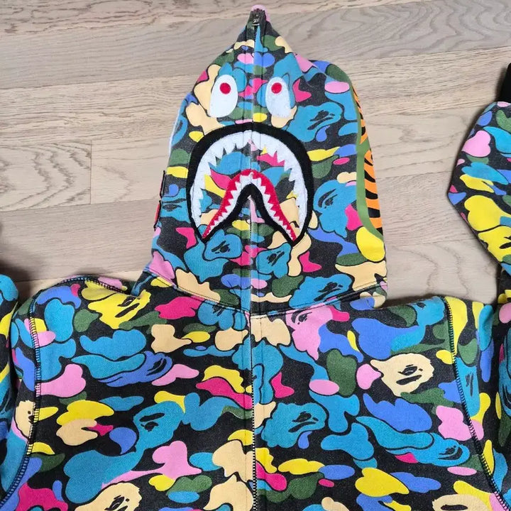 [BUNJANG] BAPE Multi Camo Shark Full Zip Hoodie / 베이프 멀티 카모 샤크 후드집업