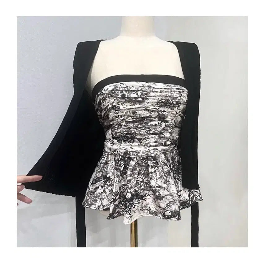 [SOLD OUT] (새상품 포장그대로) 가디건 세트 투피스 나시 오프숄더 블라우스