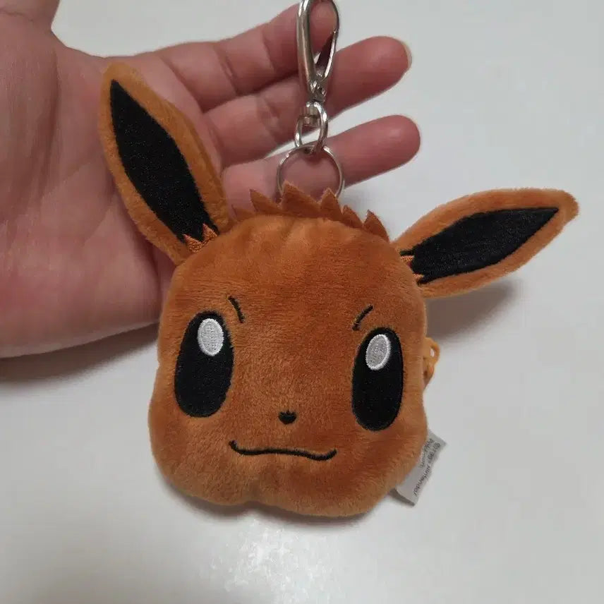 [BUNJANG] Pokemon Eevee Face Plush Keychain / 포켓몬스터 이브이 얼굴 인형 키링