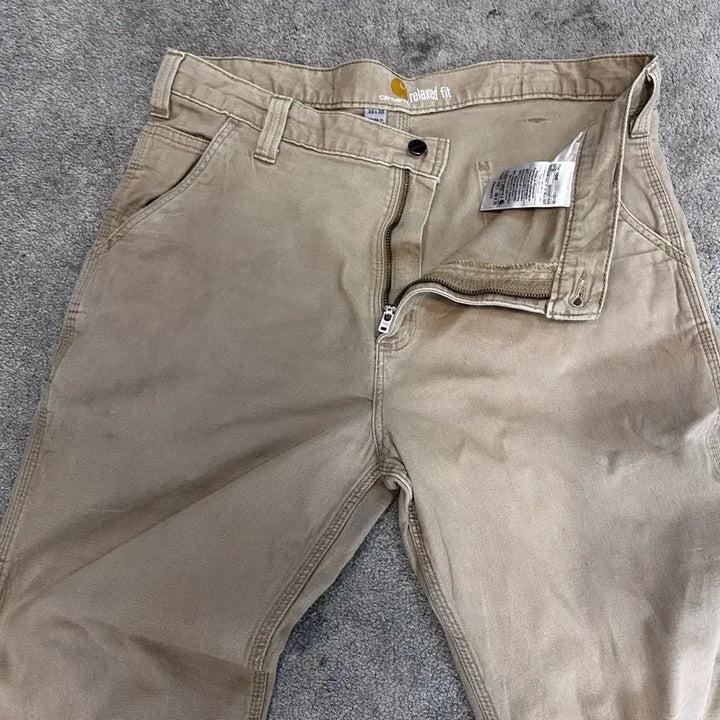 [BUNJANG] Carhartt Light Beige Cotton Carpenter Work Pants / 칼하트 라이트 베이지 코튼 카펜터 워크 팬츠(36)