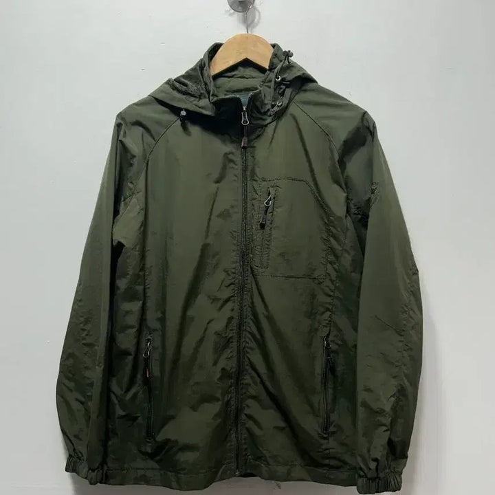 [BUNJANG] Khaki Hooded Windbreaker Jacket M / 카키색 후드 바람막이 점퍼 M