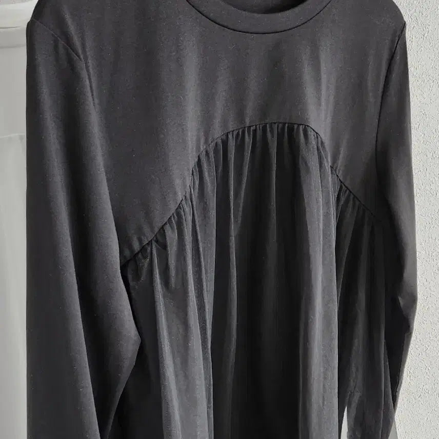 [BUNJANG] Layered Mesh T-shirt / [2컬러] 레이어드 메쉬 티셔츠 / 블랙 화이트 셔츠 레이스 망사 쉬폰