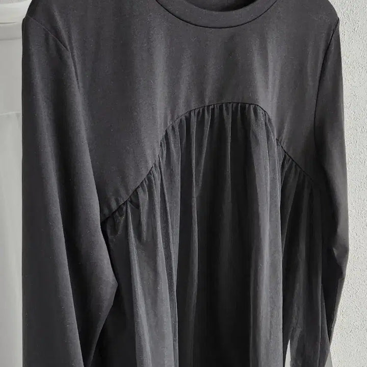 [BUNJANG] Layered Mesh T-shirt / [2컬러] 레이어드 메쉬 티셔츠 / 블랙 화이트 셔츠 레이스 망사 쉬폰
