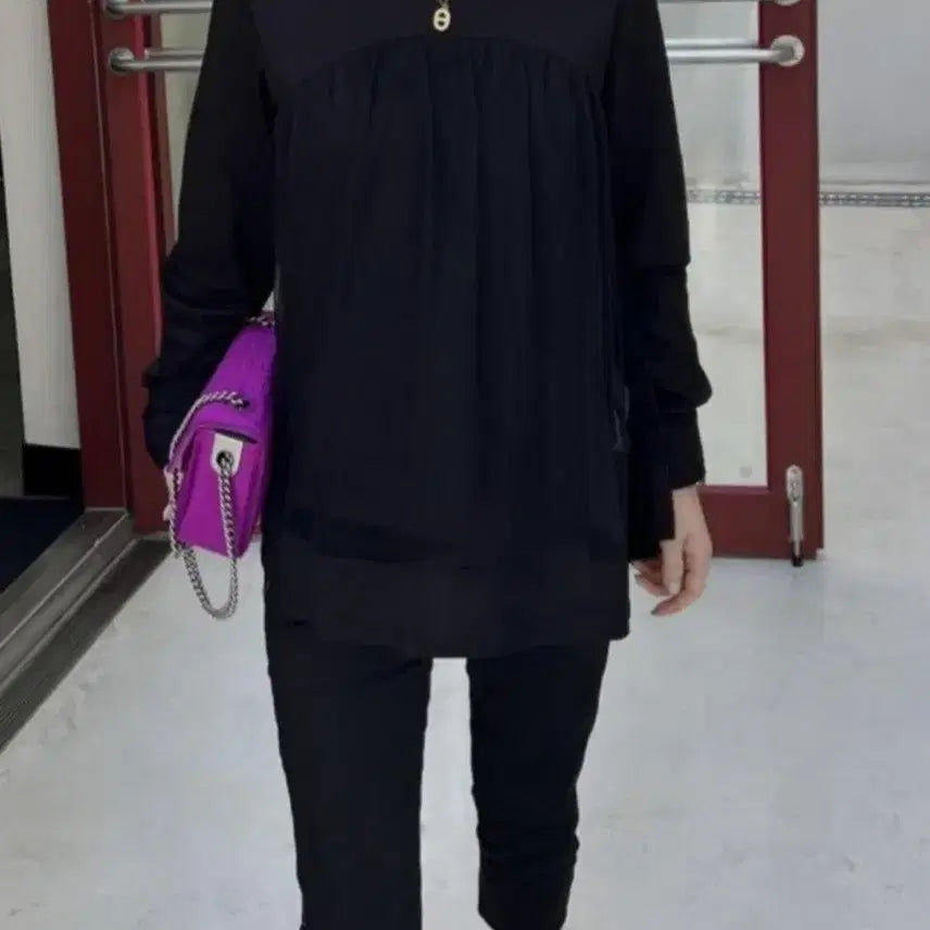 [BUNJANG] Layered Mesh T-shirt / [2컬러] 레이어드 메쉬 티셔츠 / 블랙 화이트 셔츠 레이스 망사 쉬폰