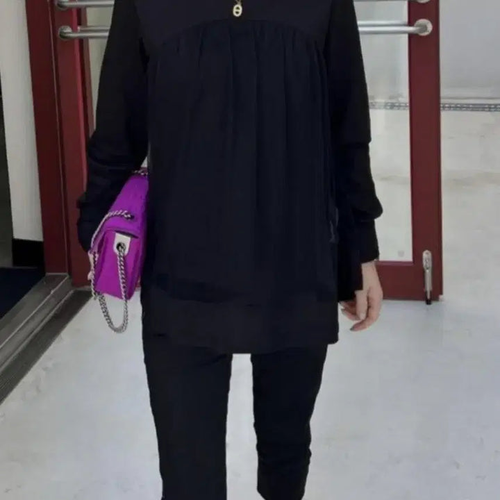 [BUNJANG] Layered Mesh T-shirt / [2컬러] 레이어드 메쉬 티셔츠 / 블랙 화이트 셔츠 레이스 망사 쉬폰