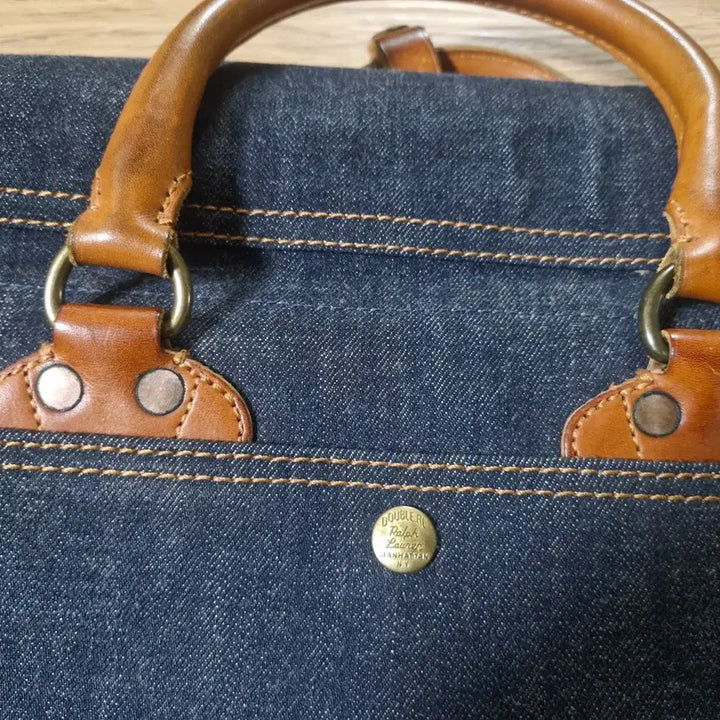 [BUNJANG] RRL Leather Trim Denim Briefcase Bag / RRL 가죽트림 데님 브리프케이스 가방