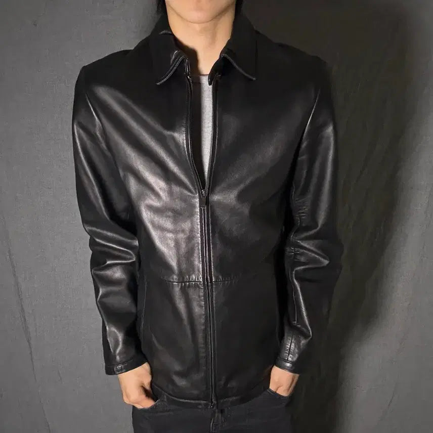 [BUNJANG] Armani Exchange Leather Jacket / 아르마니 익스체인지 가죽 자켓