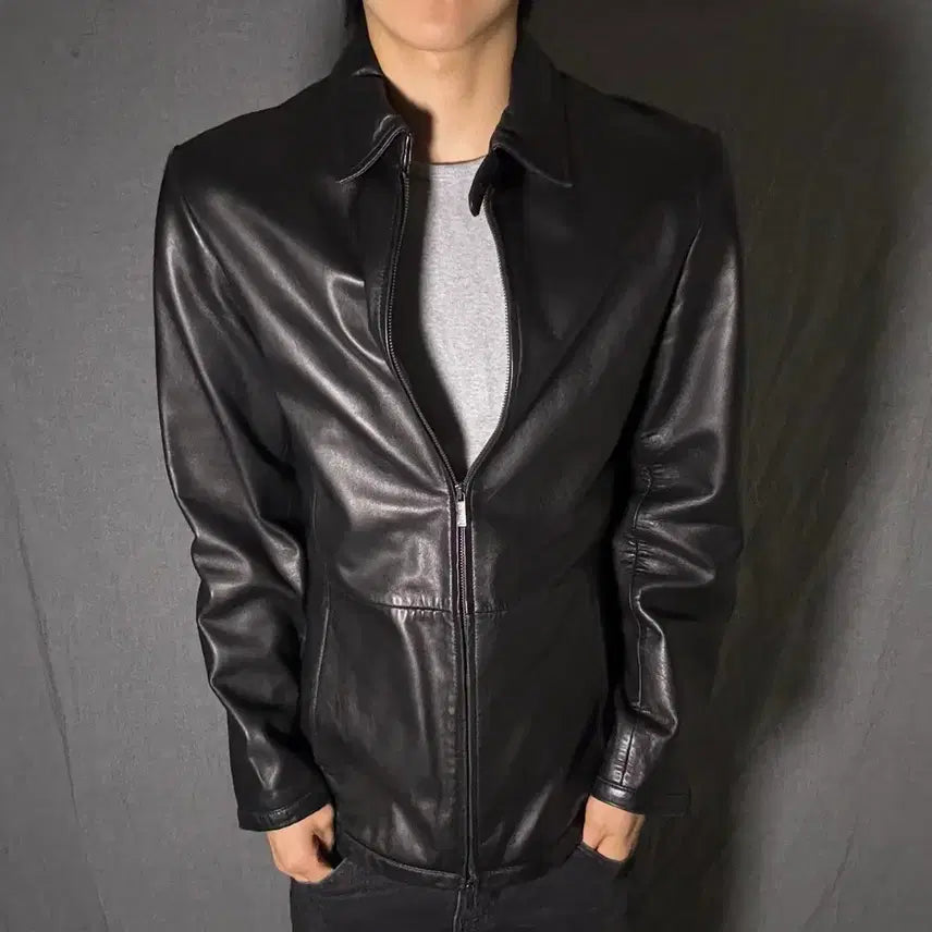 [BUNJANG] Armani Exchange Leather Jacket / 아르마니 익스체인지 가죽 자켓