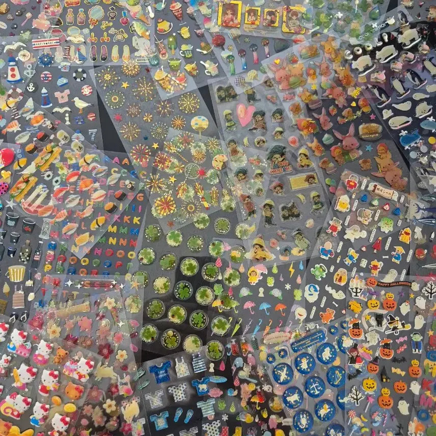 [BUNJANG] Japanese Vintage Stickers Bundle / 일본고전스티커/일본스티커/고전문구/고전스티커/헤이세이/산리오/포용/다꾸