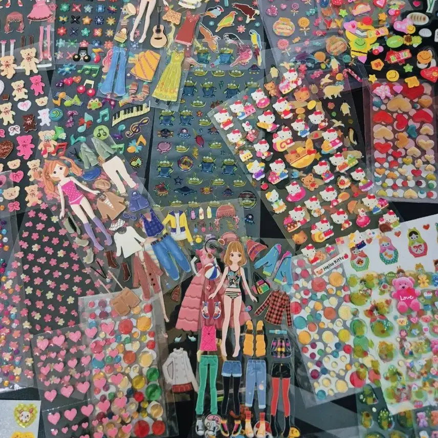 [BUNJANG] Japanese Vintage Stickers Bundle / 일본고전스티커/일본스티커/고전문구/고전스티커/헤이세이/산리오/포용/다꾸