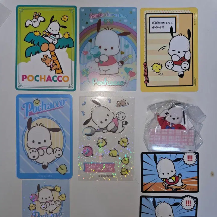 [BUNJANG] Sanrio Pochacco Card Bundle Set with Keychain / 산리오 포챠코 카드 + 키링 일괄 세트