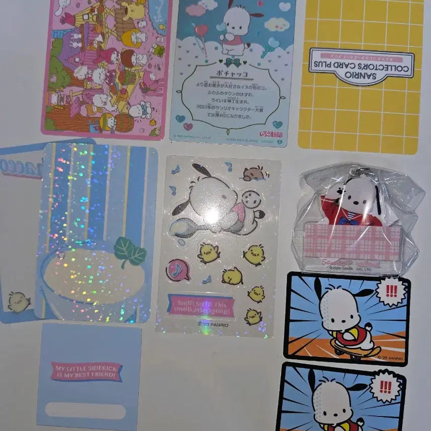 [BUNJANG] Sanrio Pochacco Card Bundle Set with Keychain / 산리오 포챠코 카드 + 키링 일괄 세트