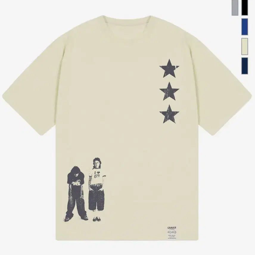 [BUNJANG] Graver STAR3 T-Shirt Sand Beige / 그레이버 STAR3 반팔티 샌드 베이지 그레이
