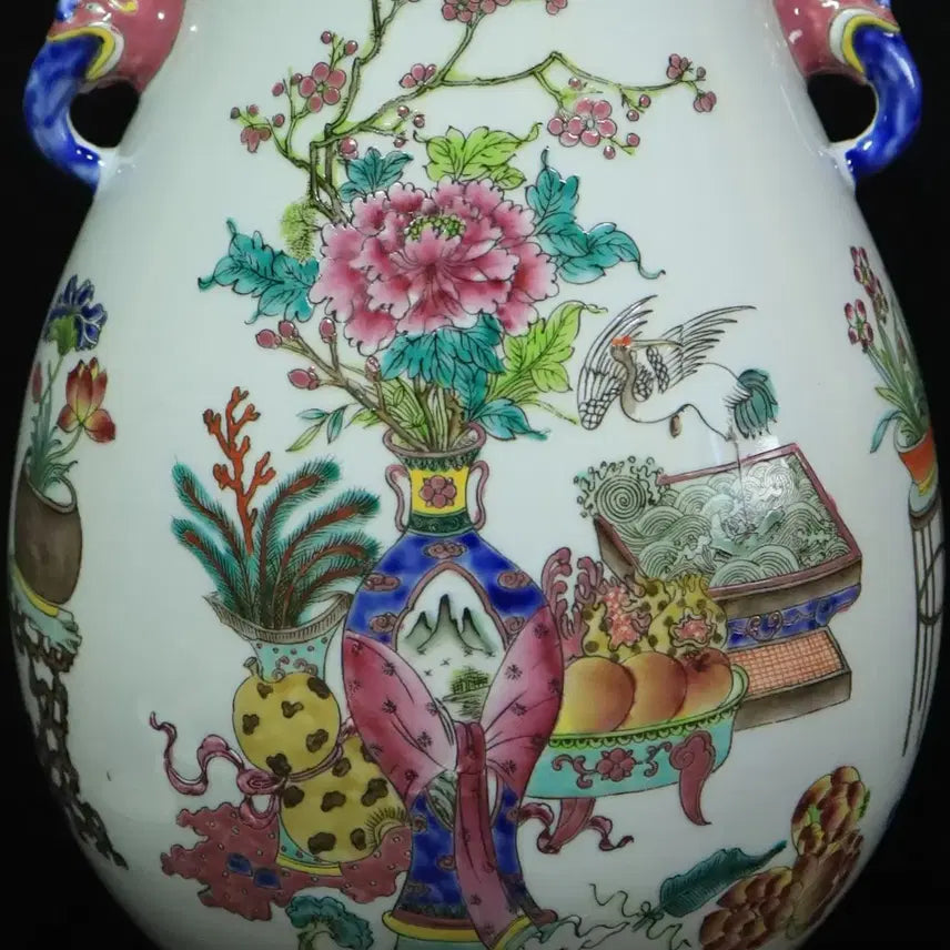 [BUNJANG] Chinese Celadon Porcelain Vase / 중국 도자기 기명절지 호