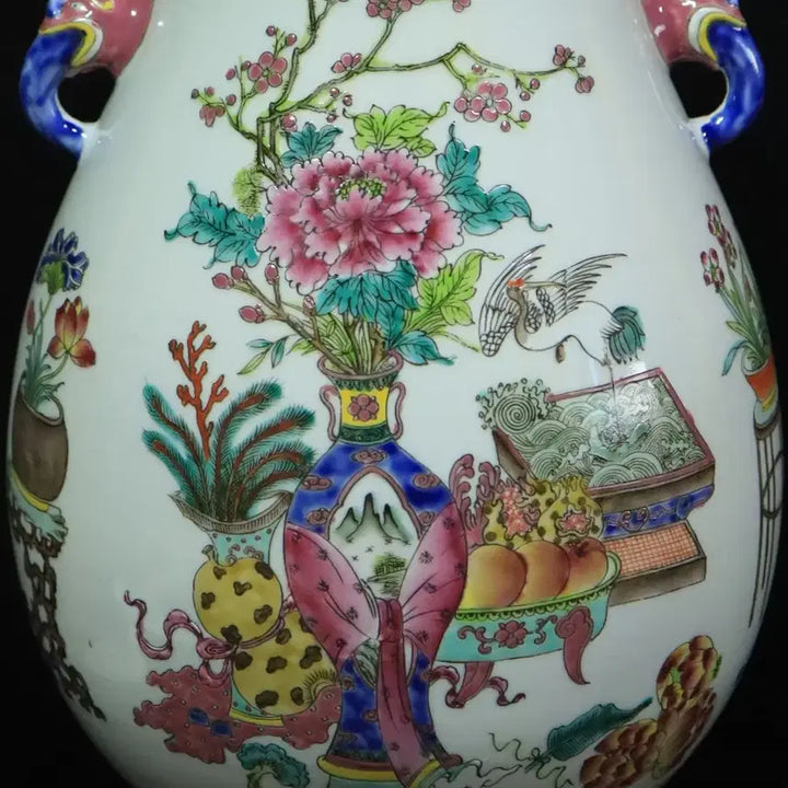 [BUNJANG] Chinese Celadon Porcelain Vase / 중국 도자기 기명절지 호