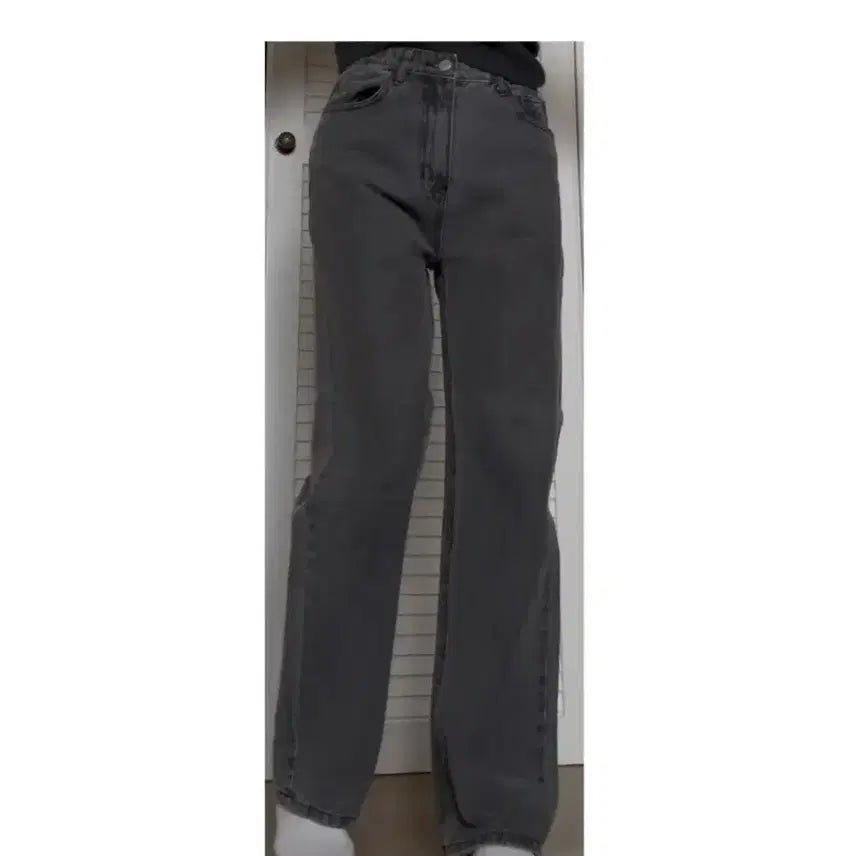 [BUNJANG] Black Indigo Straight Fit Denim Pants / 흑청 데님 팬츠 청바지 일자핏