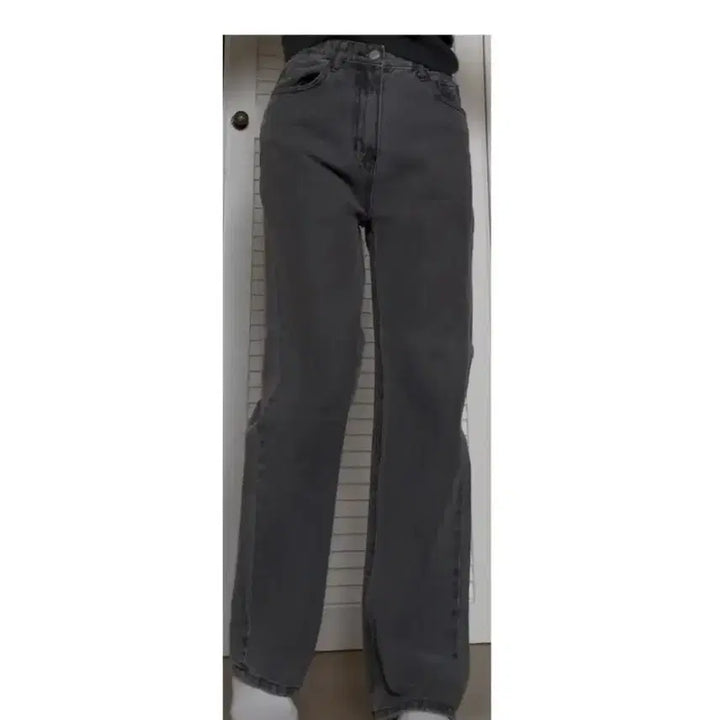 [BUNJANG] Black Indigo Straight Fit Denim Pants / 흑청 데님 팬츠 청바지 일자핏