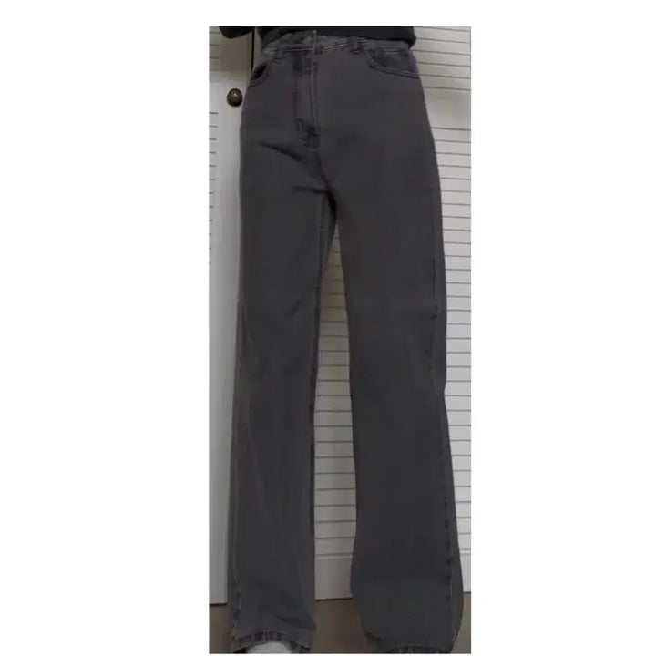[BUNJANG] Black Indigo Straight Fit Denim Pants / 흑청 데님 팬츠 청바지 일자핏