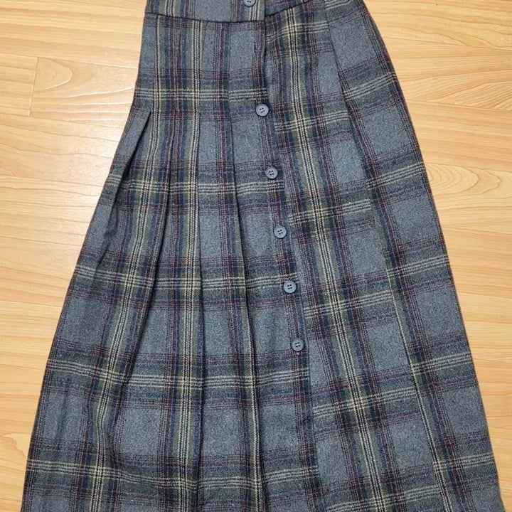 [BUNJANG] Wool Check Long Skirt / 체크 롱 스커트 모직 울 스커트