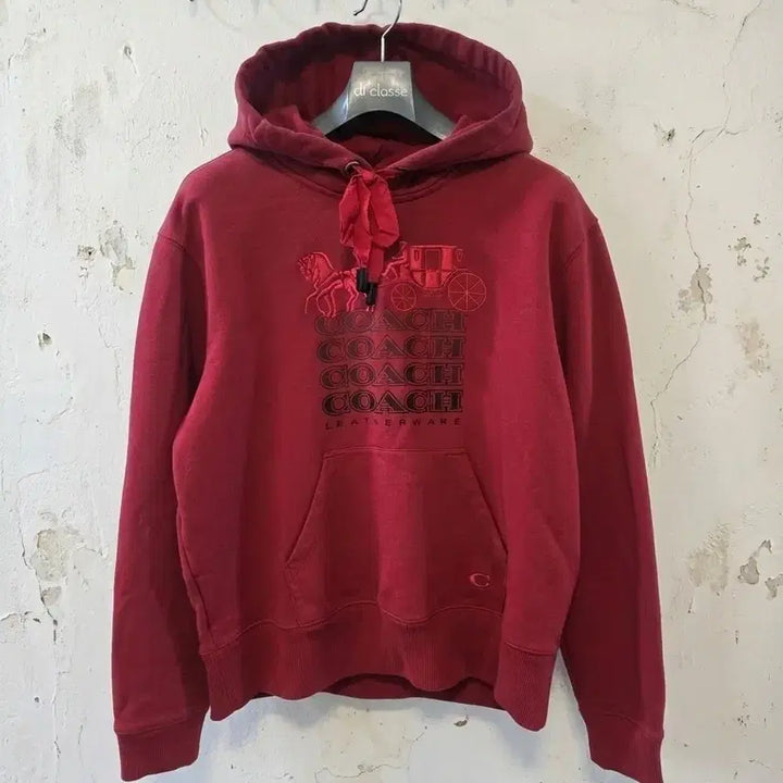 [BUNJANG] Coach Red Logo Hoodie S / 코치 레드 로고 후드티 S