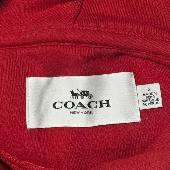 [BUNJANG] Coach Red Logo Hoodie S / 코치 레드 로고 후드티 S