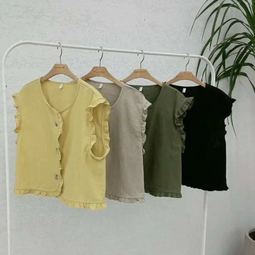 [BUNJANG] Carrot Linen Vest (Mustard) / 홍당무 린넨 조끼(겨자)