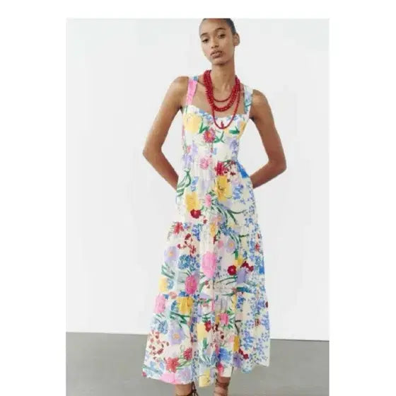 [BUNJANG] Zara Flower Pattern Long Dress / 자라 플라워 롱 원피스s