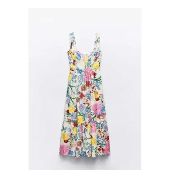 [BUNJANG] Zara Flower Pattern Long Dress / 자라 플라워 롱 원피스s