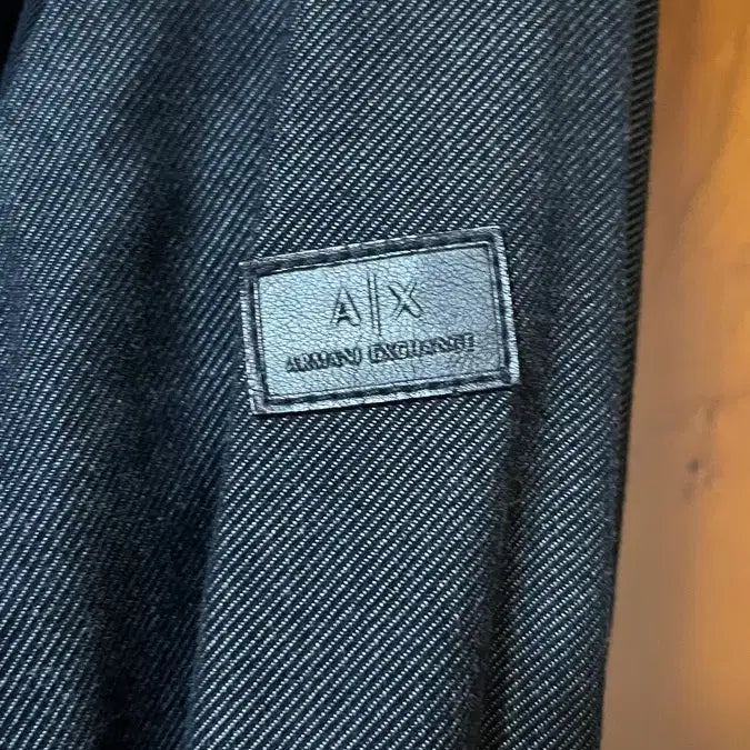 [BUNJANG] Armani Exchange Black Denim Color Block Jacket / 알마니 익스체인지 블랙 데님 배색 자켓 L
