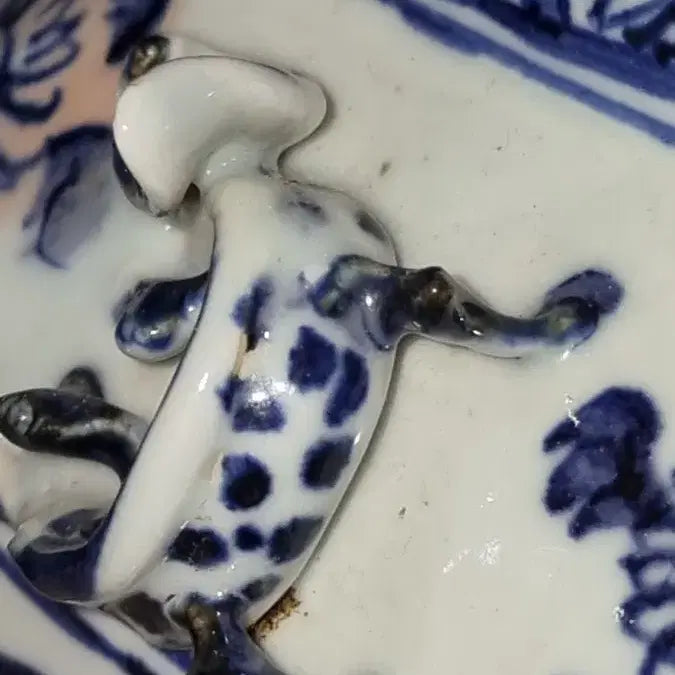 [BUNJANG] Chinese Antique Celadon Porcelain Cloud Dragon Octagonal Plate / 고도자 청화백자 운용문 팔각첩화 소호 높이18 지름23 중국도자기 골통품