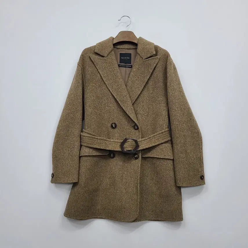 [BUNJANG] Kenneth Lady Double Belted Brown Coat / 케네스레이디 벨티드 더블 브라운 코트/55/앨리스/419