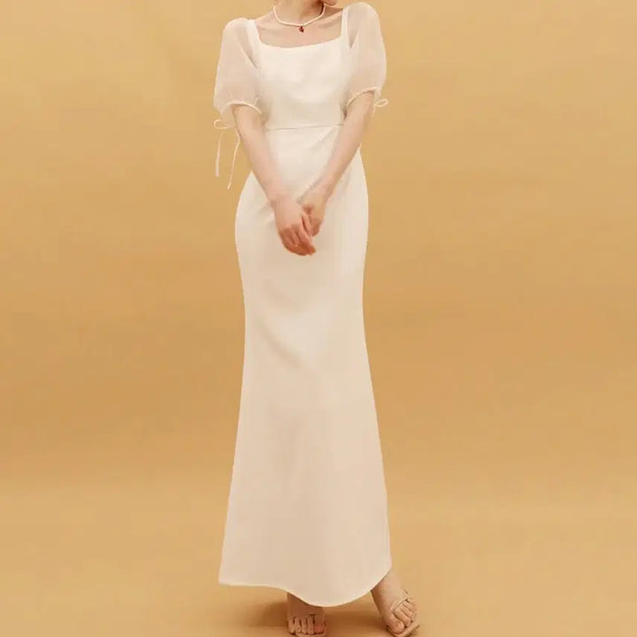 [BUNJANG] Silk Wedding Dress / 2부 실크 셀프웨딩드레스, 브라이덜샤워, 야외웨딩스냅