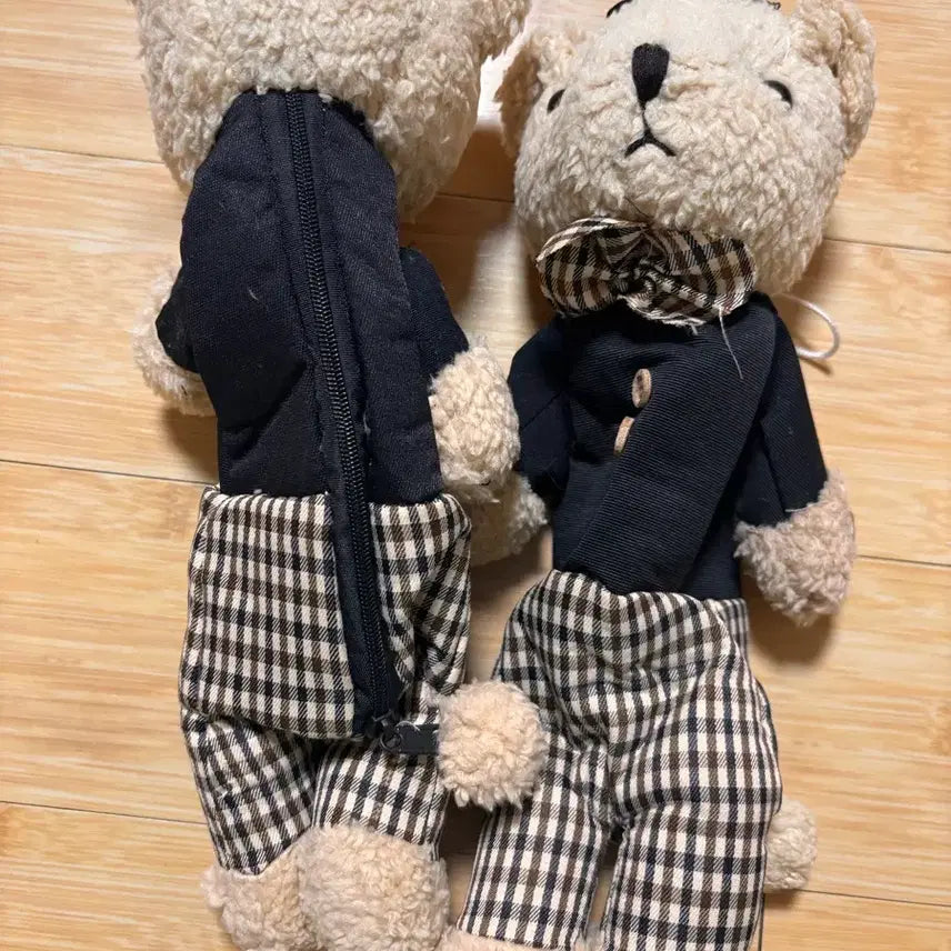 [BUNJANG] Vintage Teddy Bear Plush Pencil Case / 고전문구 테디베어 곰돌이 인형 봉제 필통